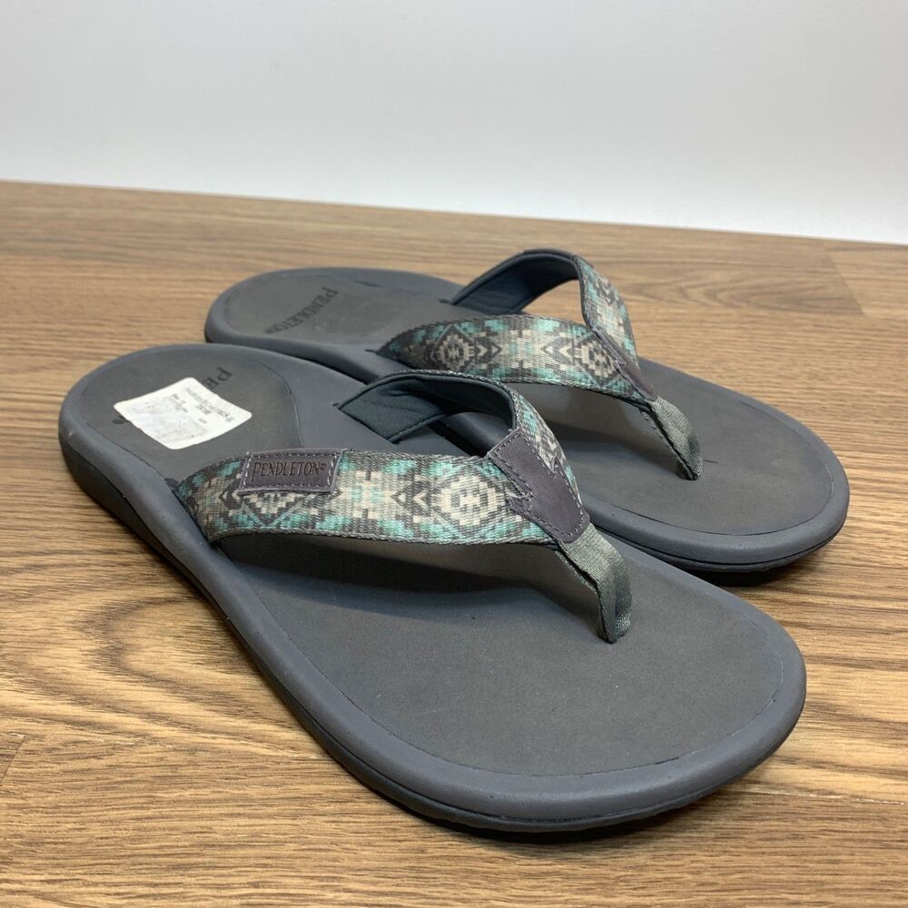 Pendleton Beach Sandals Mens Size 11‎ M Gray Black Vacation Outdoors